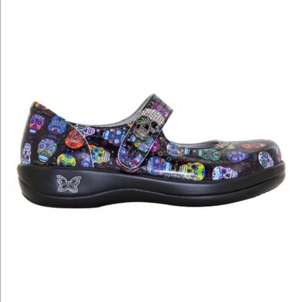 ALEGRIA SugarSkull Mary Jane leather nursing shoes